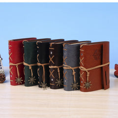 Retro Pirate Faux Leather Loose leaf Notepad - Small & Portable Journal Book