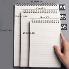 Spiral Hardcover Notebook, PP Cover, Thickened, Horizontal Coil, Water Resistant