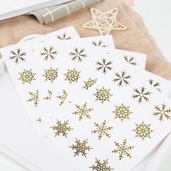 120 Snowflake Golden Transparent PVC Stickers DIY Christmas Labels