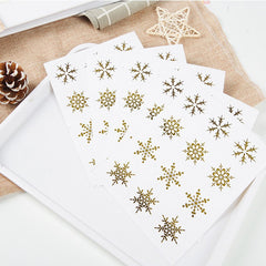 120 Snowflake Golden Transparent PVC Stickers DIY Christmas Labels