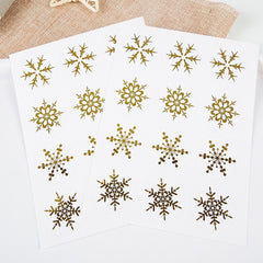 120 Snowflake Golden Transparent PVC Stickers DIY Christmas Labels