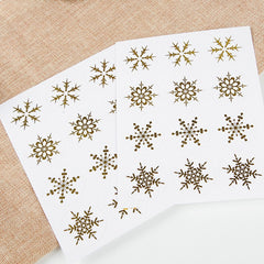 120 Snowflake Golden Transparent PVC Stickers DIY Christmas Labels