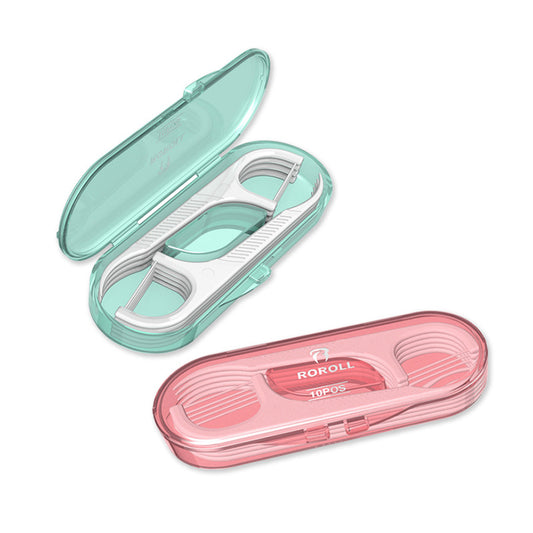 10pcs High Dental Floss Sticks Portable Box for Traveling and Dining