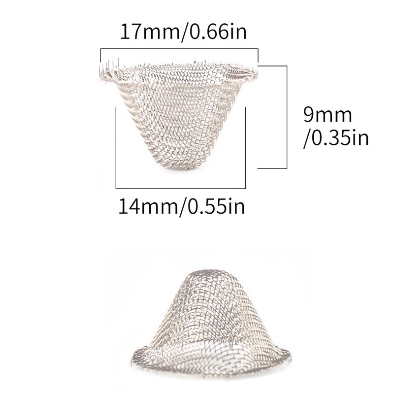 20pcs Metal Screen Funnel-shaped Filter Net Mini Filter Mesh