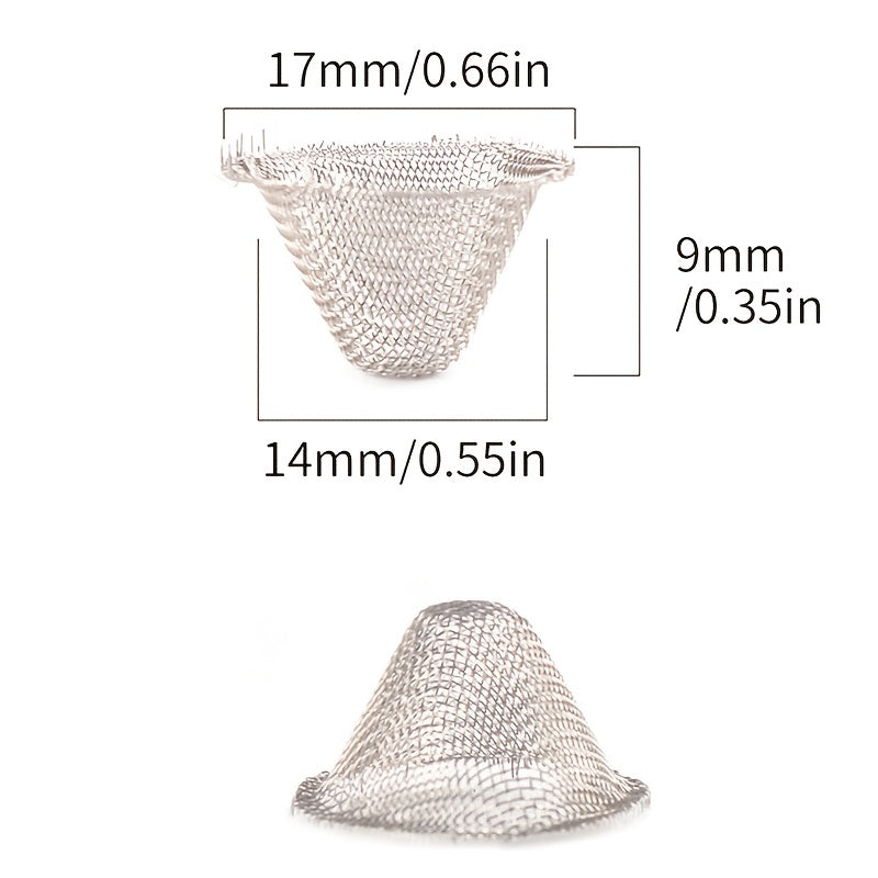 20pcs Metal Screen Funnel-shaped Filter Net Mini Filter Mesh