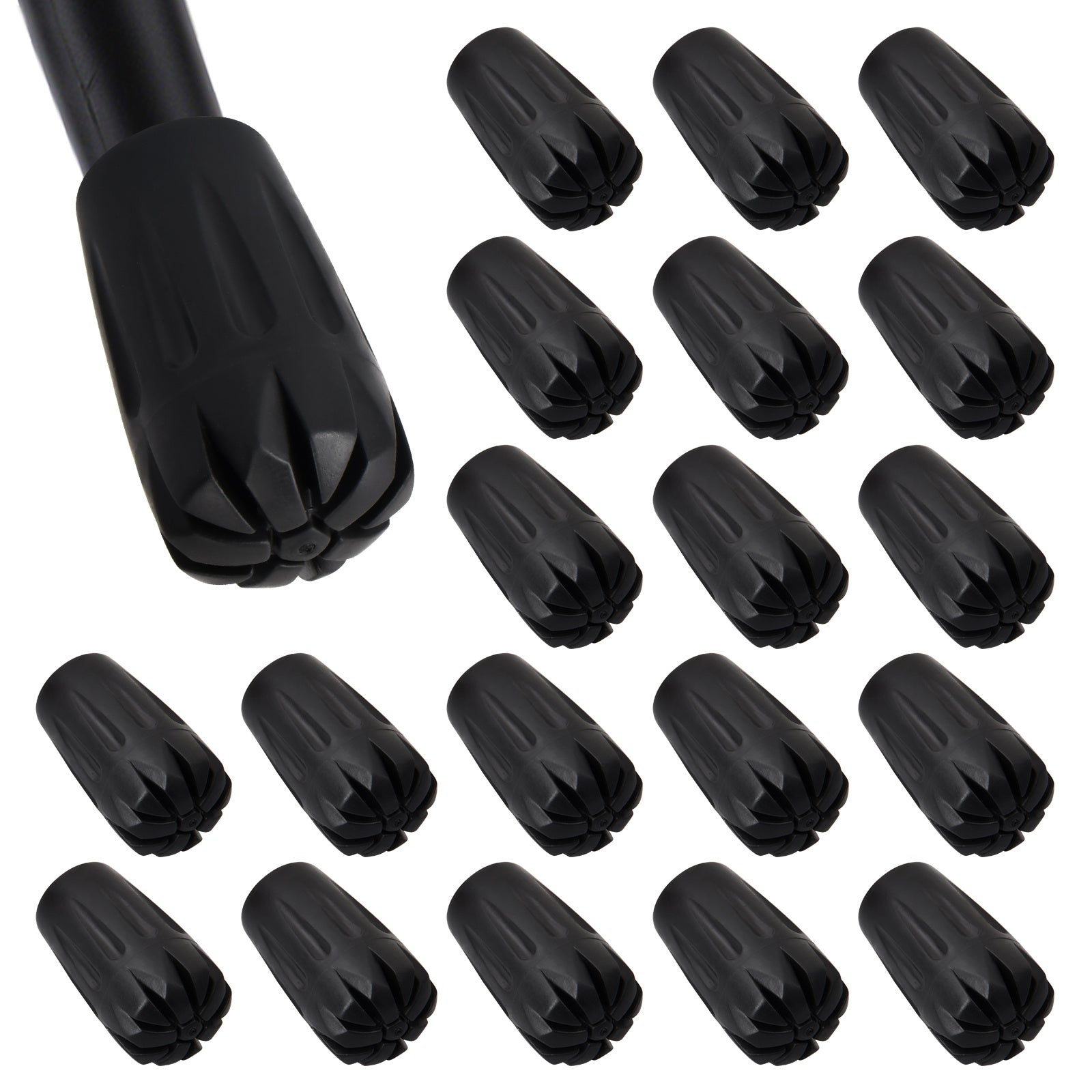 20pcs Trekking Poles Tip Protector Replacement Rubber Alpenstock