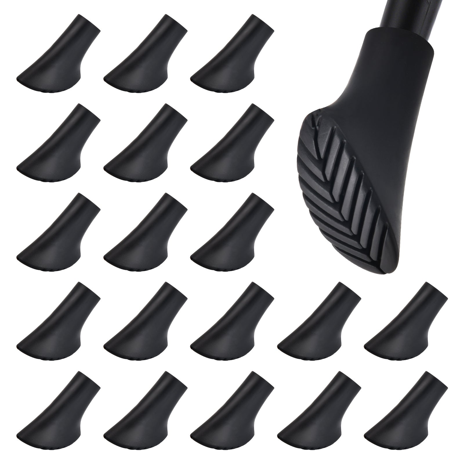 20pcs Trekking Poles Tip Protector Replacement Rubber Alpenstock
