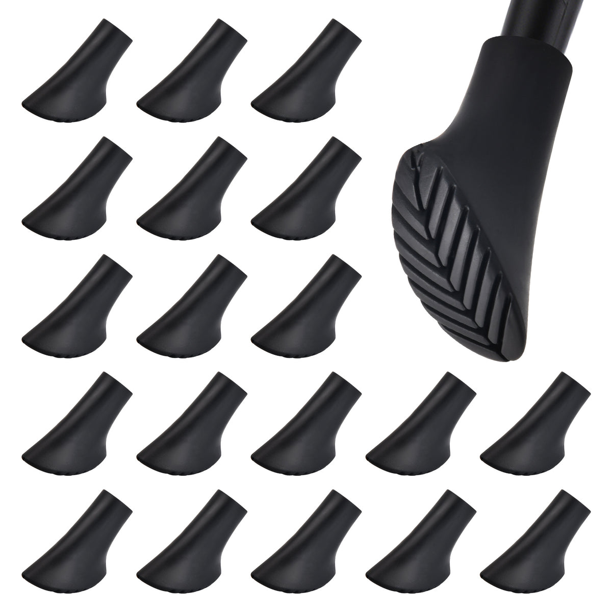 20pcs Trekking Poles Tip Protector Replacement Rubber Alpenstock
