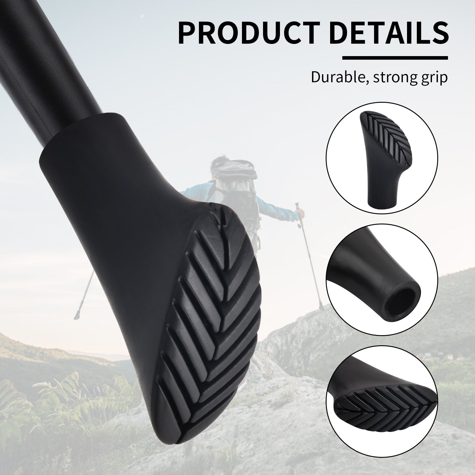 20pcs Trekking Poles Tip Protector Replacement Rubber Alpenstock
