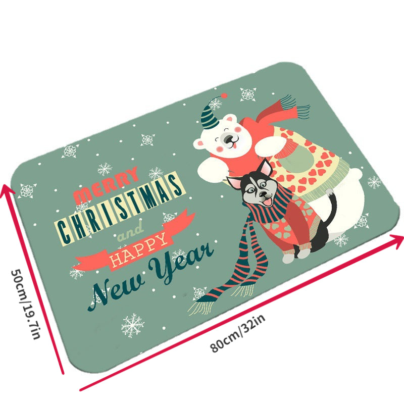 Christmas Bathroom Floor Mat Toilet Non-slip Mat Entry Door Mat