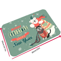 Christmas Bathroom Floor Mat Toilet Non-slip Mat Entry Door Mat