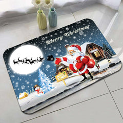 Christmas Bathroom Floor Mat Toilet Non-slip Mat Entry Door Mat
