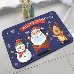 Christmas Bathroom Floor Mat Toilet Non-slip Mat Entry Door Mat