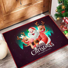 Christmas Bathroom Floor Mat Toilet Non-slip Mat Entry Door Mat