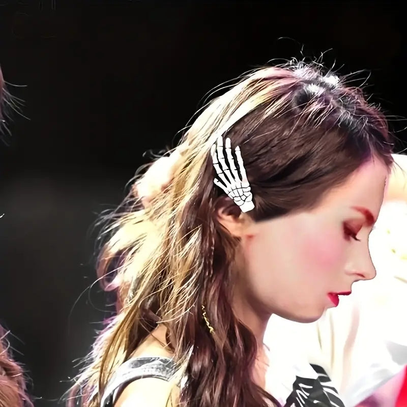 2pcs Skeleton Claws Hair Clips for Halloween Cosplay