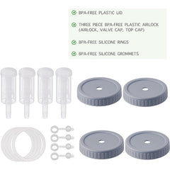 4pcs Plastic Fermentation Lids For Mason Jars Airlock Fermenting Lids Set