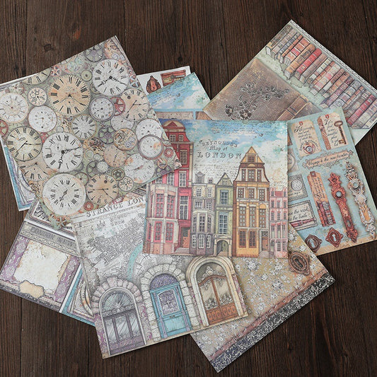 15pcs Large Size Wandering Jazz Material Paper Retro Flowers Journal