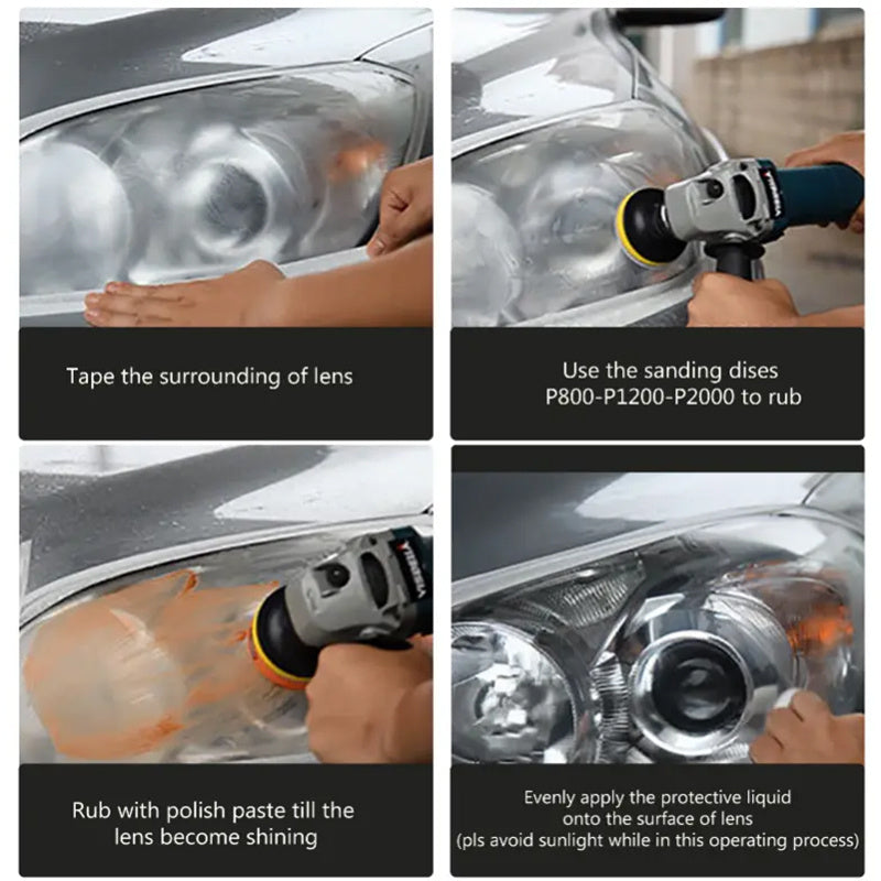 Car Headlight Restoration Set - Yellowing & Aging Repair Tool
