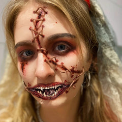 15pc Halloween Prank Makeup Temporary Tattoos Horror Mouth Stickers Role Playing