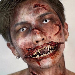 15pc Halloween Prank Makeup Temporary Tattoos Horror Mouth Stickers Role Playing