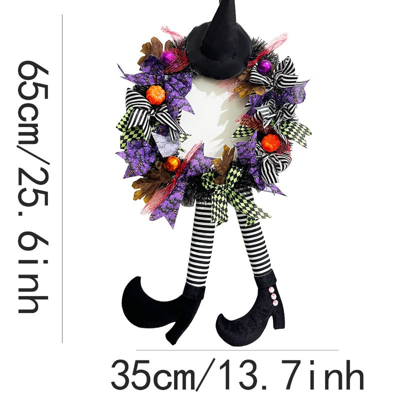 Halloween Wreath Door Hanging Skull Haunted House Decoration Ghost Horror Party