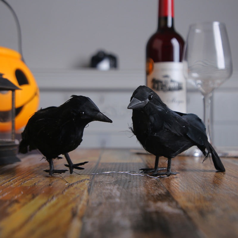 Halloween Feather Crow Desktop Decorations Simulation Photography Props