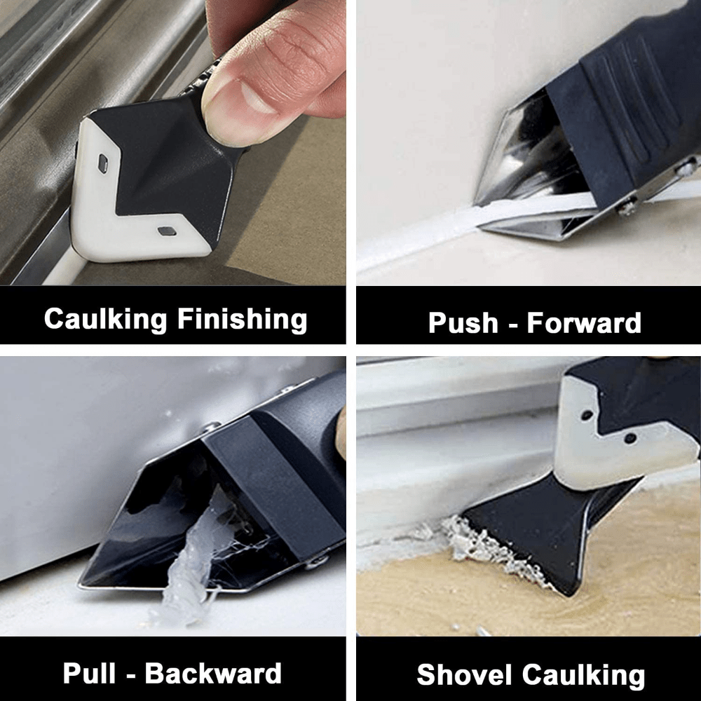 5 In 1 Silicone Remover Sealant Smooth Scraper Caulk Finisher Grout Kit Tools