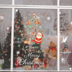 Christmas Santa Claus Window Clings Stickers Decorative Holiday Decor