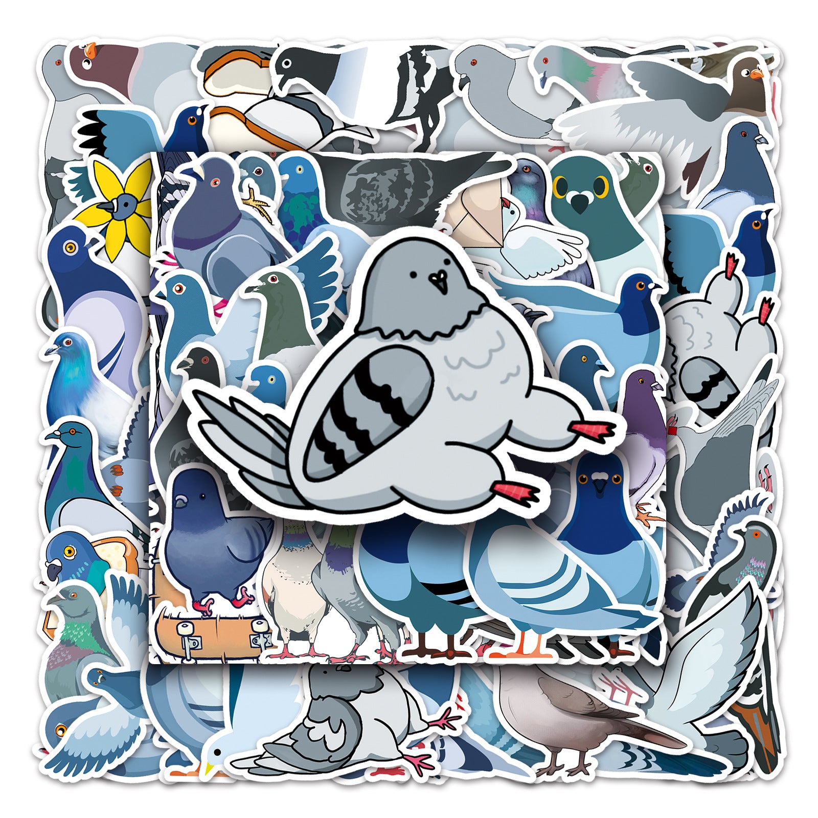 50pcs Waterproof Pigeon Stickers for DIY Room Decoration Cute Gift for Teens