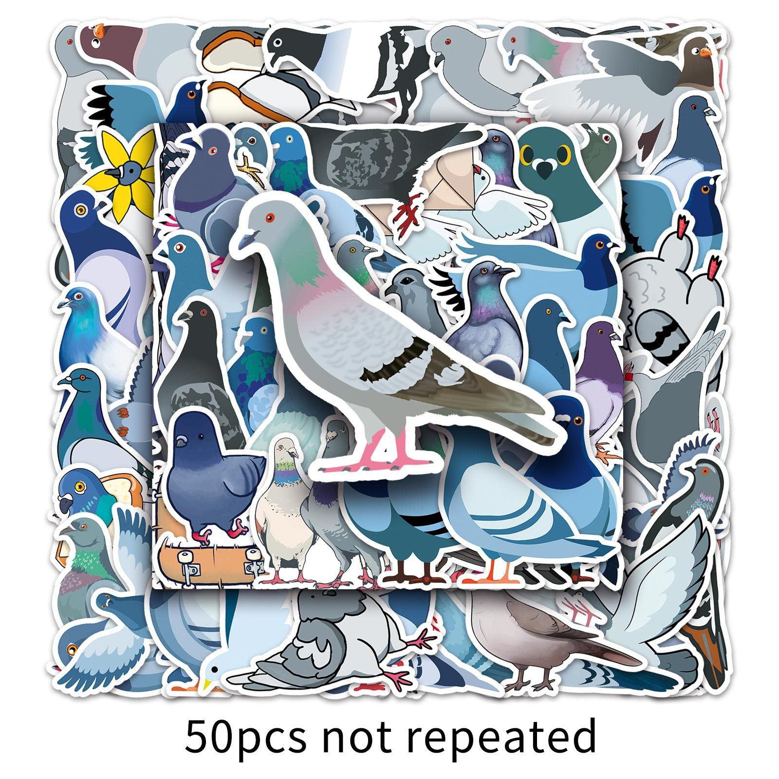 50pcs Waterproof Pigeon Stickers for DIY Room Decoration Cute Gift for Teens