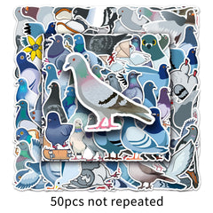 50pcs Waterproof Pigeon Stickers for DIY Room Decoration Cute Gift for Teens