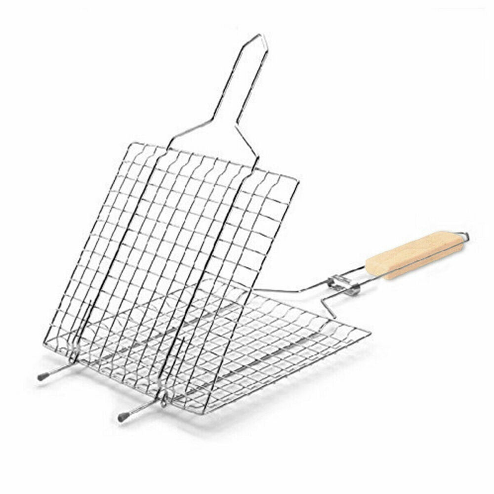 Stainless Steel Grill Basket BBQ Grilling For Fish And Vegetables