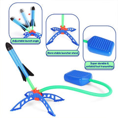 Kids Air Stomp Rocket Foot Pump Launcher Toys Outdoor Child Play Set