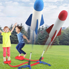 Kids Air Stomp Rocket Foot Pump Launcher Toys Outdoor Child Play Set