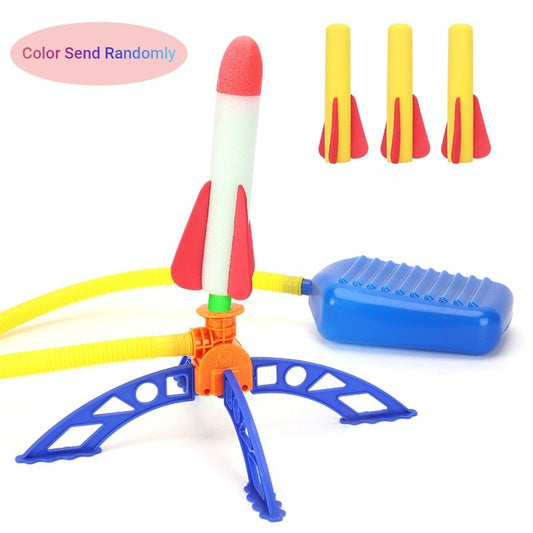 Kids Air Stomp Rocket Foot Pump Launcher Toys Outdoor Child Play Set