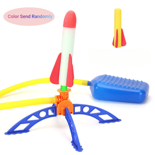 Kids Air Stomp Rocket Foot Pump Launcher Toys Outdoor Child Play Set