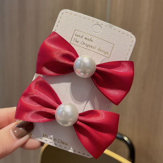 2pcs Baby Girls Bow Hair Clips Daily Wear and Photo Accessories