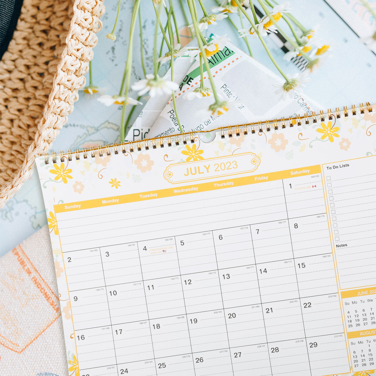 18-Month Wall Calendar Jul-Dec Binding Planner Desktop Calendar