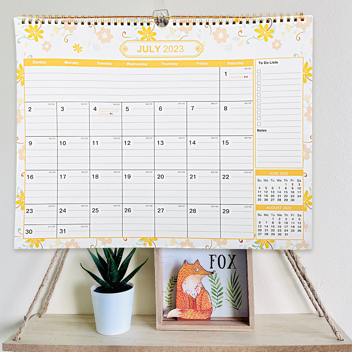 18-Month Wall Calendar Jul-Dec Binding Planner Desktop Calendar