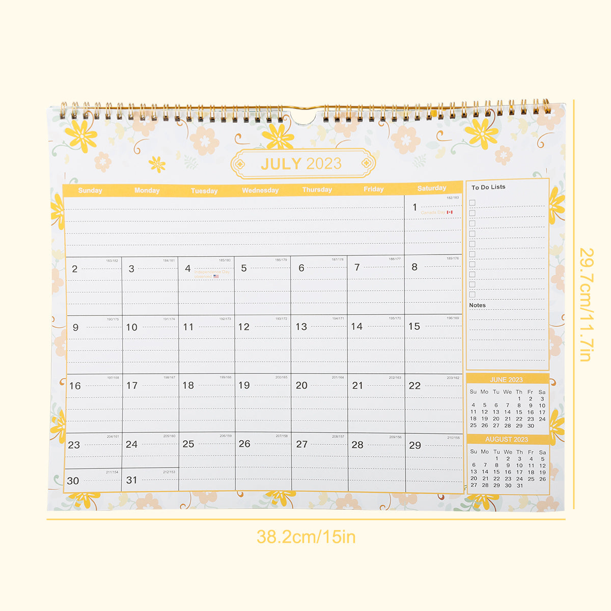 18-Month Wall Calendar Jul-Dec Binding Planner Desktop Calendar