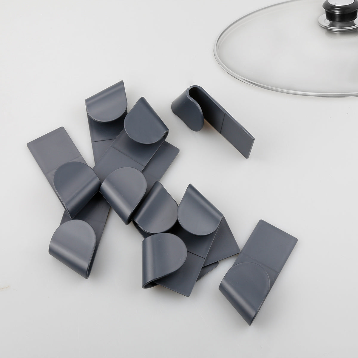 10pcs Wall Mounted Pot Lid Holders - Pan Cover Storage Organizer