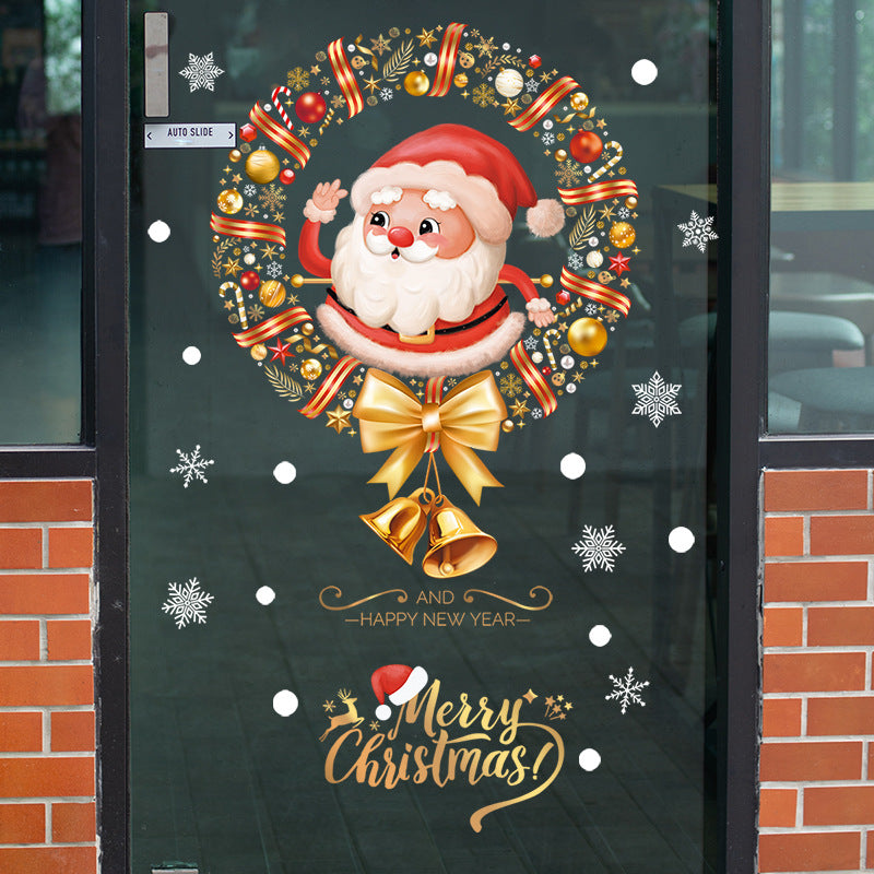 Santa Window Painting Stickers Christmas Decor Waterproof PVC Stickers