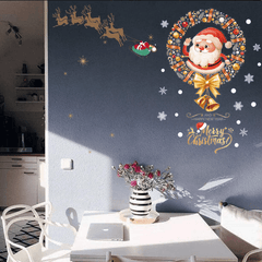 Santa Window Painting Stickers Christmas Decor Waterproof PVC Stickers