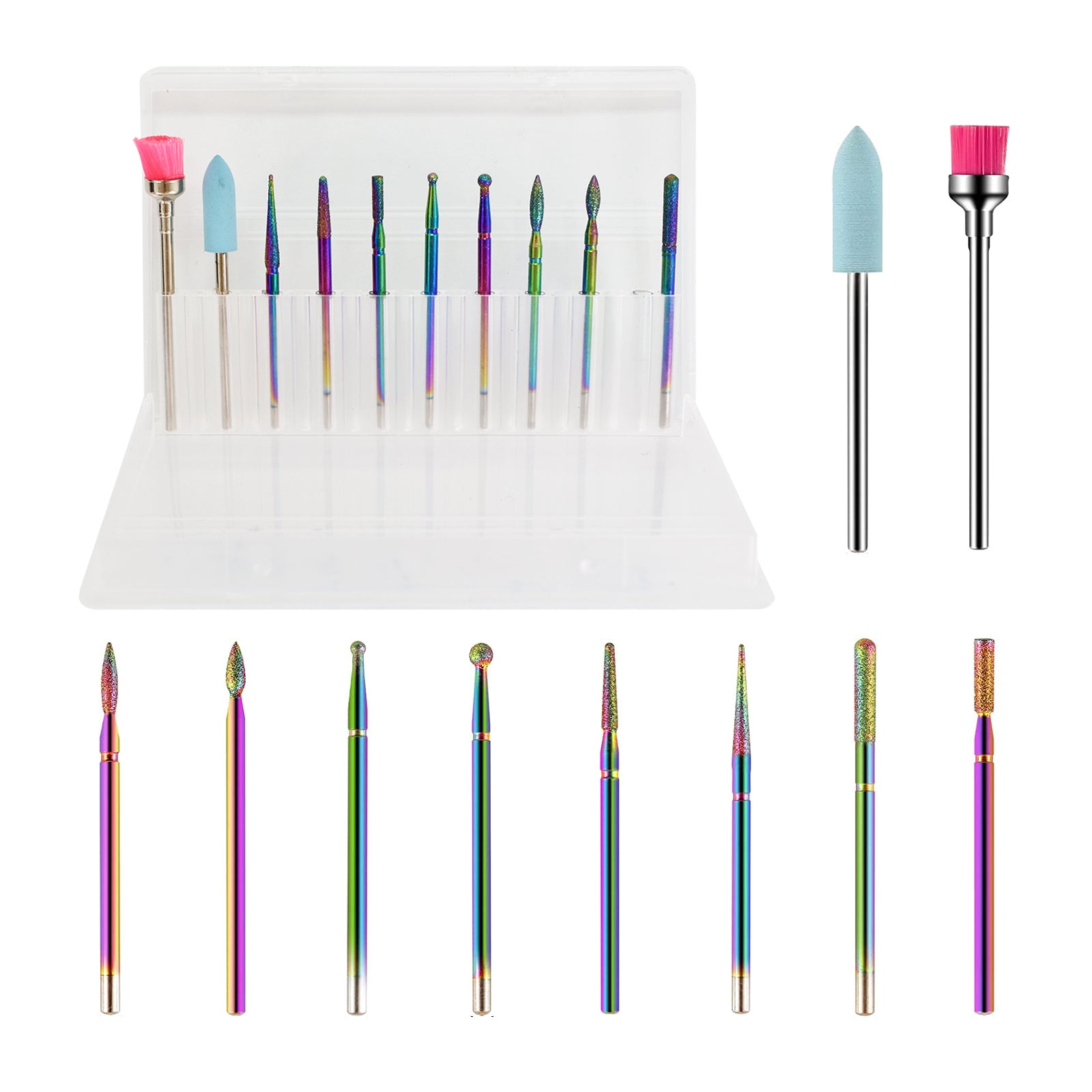 10Pcs Tungsten Carbide Sanding Head Set for Nails Manicure Pedicure