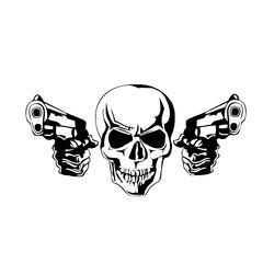 1pc High Gun & Skull Car Stickers - Vehicle Decoration