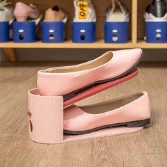 Adjustable Plastic Shoe Rack Double Layer Shoe Stacker
