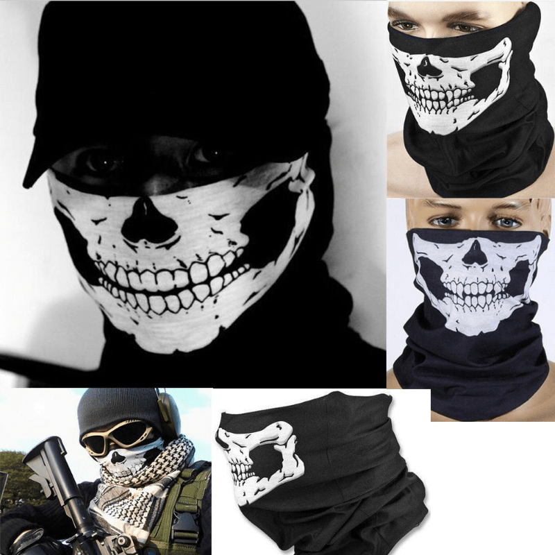 Skull Face Mask Neck Scarf Ghost Skeleton Biker Masks Outdoor Breathable