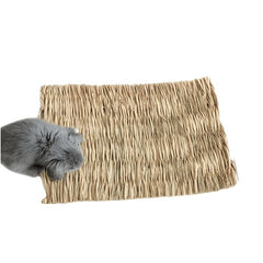 3pcs Rabbit Grass Mats Natural Straw Woven Bed for Small Animal Cages