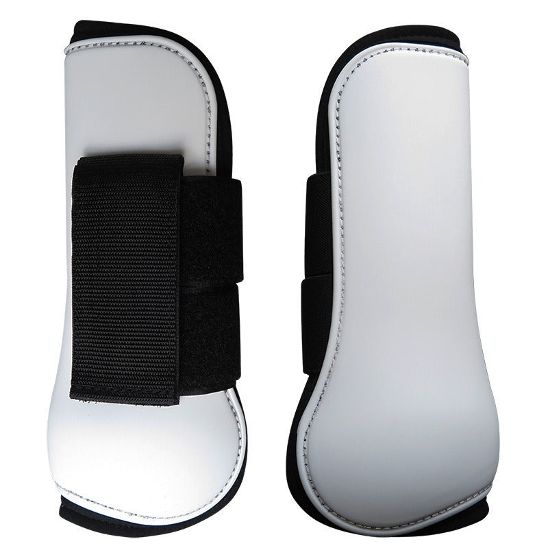 Front Legs Horse Leg Protectors PU Shell Elastic Cushioning Pad Hook And Loop