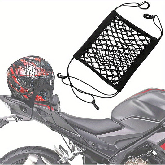 Motorcycle Helmet Storage Elastic Bungee Net with 4 Hooks